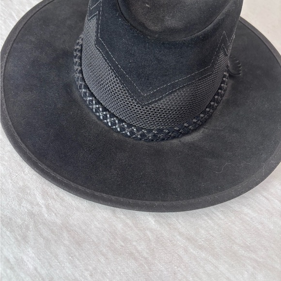 Monterey Bay Sirocco Waterproof Leather UPF 50 + Western Hat. Black 7-7 1/2 - Picture 2 of 11